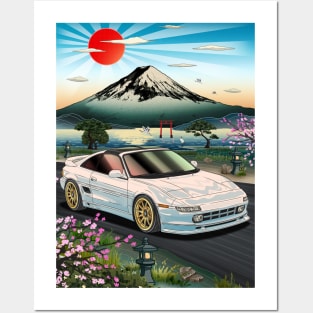 Toyota MR2 SW20 (1989) Mount Fuji Posters and Art